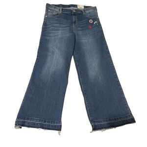 Arizona Jean Co. Denim girls Jeans Plus Size 16.5 Plus Blue Floral  Cropped Fray